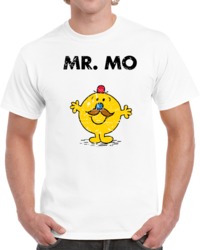 Cool Mr Mo Mr Men Series Movember Fan Distressed  T Shirt