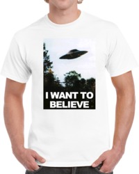 Cool I want to Believe X Files Fox Mulder Poster TV Show  T Shirt