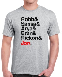 Cool Game of Thrones House Stark Children Names TV Show Distressed T S