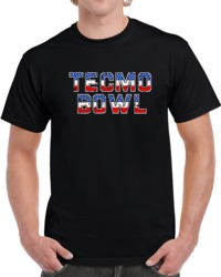Cool Retro Tecmo Bowl Title Screen Video Game Distressed T Shirt