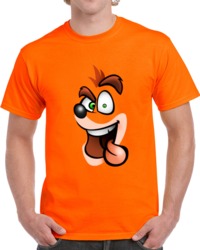 Crash Bandicot Big Face Video Game  T Shirt