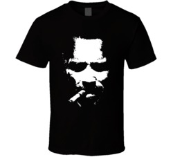 Arnold Schwarznegger Big Face Silhouette Action Movie Star  T Shirt