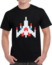 Retro Video Game Galaga 8 Bit Fighter Ship T Shirt
