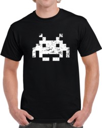 Cult Classic 70's Retro Video Game Space Invaders 8 Bit Sprite Di