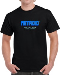Retro Classic Video Game Metroid Start Screen  T Shirt