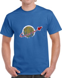 Classic Spaceman Retro Style Distressed  T Shirt