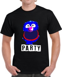 Grover Muppet Sesame Street Big Head Cartoon Party  T Shirt