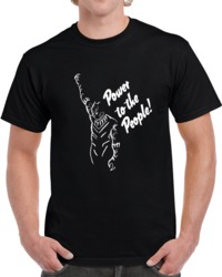 Black Panther Silhouette Power to The People Movie Fan   T Shirt