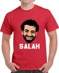 Liverpool Salah Premier League Big Head Caricature Soccer Fan  T Shirt