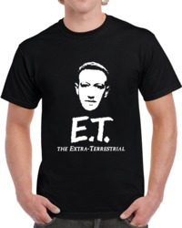 Funny Mark Zuckerberg ET Extra Terrestrial Silhouette  T Shirt