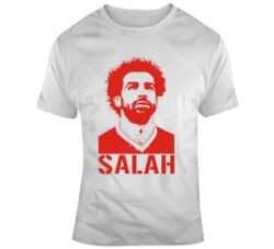Liverpool Salah Premier League Big Head Silhouette Soccer Fan T Shirt