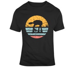 AT AT Silhouette Retro Style Star Wars Fan T Shirt