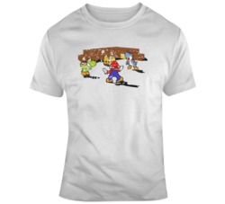 Super Mario Jurassic Park Parody Distressed T Shirt