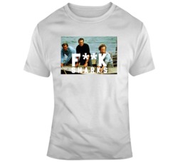 Classic Movie Jaws F**k Sharks Funny Movie Fan Iconic Trio T Shirt
