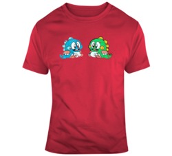 Classic Video Game Bubble Bobble Character Video Game Fan Distressed T