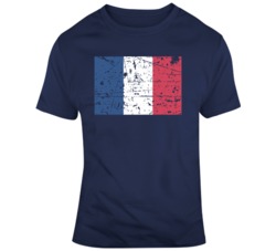 French Flag Distressed French National Soccer Team Fan  T Shirt