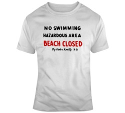 Cult Classic Movie Jaws No Swimming Sign Movie Fan T Shirt