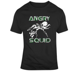 Retro 80's Angry Squid  T Shirt