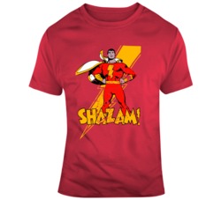 Retro Shazam Poster Distressed Comic Movie Fan  T Shirt