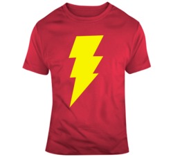 Retro Shazam Lightening Bolt Comic Movie Fan T Shirt