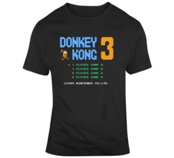 Donkey Kong 3 NES Start Screen Video Game Fan  T Shirt