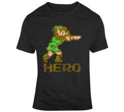Retro Video Game Legend Of Zelda 8 Bit Link Hero Video Game Fan T Shir