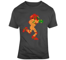 Retro Video Game Metroid  8 Bit Samus Video Game Fan T Shirt