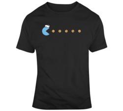 Funny Cookie Monster Pac Man Video Game Fan  T Shirt