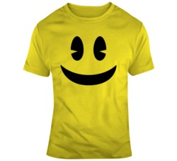 Retro Video Game Pac Man Big Face Character Video Game Fan T Shirt
