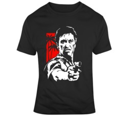 Cult Classic Movie Scarface Tony Montana Silhouette Movie Fan  T Shirt
