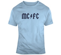 Manchester City MC FC  AC DC Parody Premier League Soccer Fan T Shirt