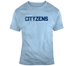 MFC Cityzens Premier League Manchester Soccer Fan Distressed T Shirt