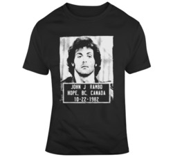 Retro Cult Classic Movie Rambo Mug Shot Movie Fan T Shirt