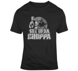 Cult Classic Movie Predator Get to The Choppa Distressed  T Shirt