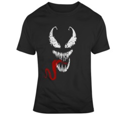 Venom Face Black 2018 Movie  Tom Hardy Fan  T Shirt