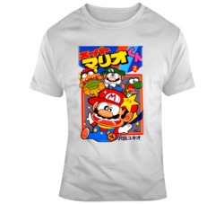 Super Mario World Japanese Video Game Box  T Shirt