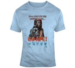 Cult Classic Movie  PLANET Of THE APES Movie Poster Fan T Shirt