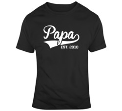 Papa Established 2010 Father's Day Birthday  T Shirt