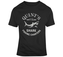 Quint's Fishing Charters Jaws Movie Fan Distressed T Shirt