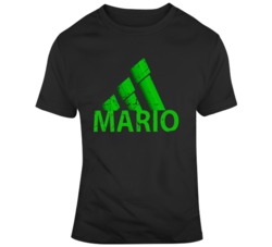 Super Mario Funny Adidas Pipes Parody Video Game Fan Distressed T Shir