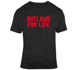 Red Redemption 2 Outlaws for Life  video Game Fan T Shirt
