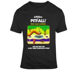 Retro Pitfall Video Game Atari Box Oox Cover Art  T Shirt