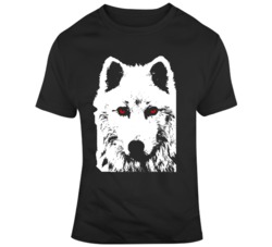 Game of Thrones Jon Snow Dire Wolf Ghost  T Shirt