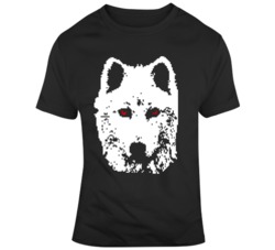 Game of Thrones Jon Snow Dire Wolf Ghost 8 Bit v2 T Shirt