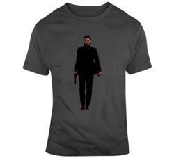 John Wick Silhouette 8 Bit Movie Fan v2 T Shirt