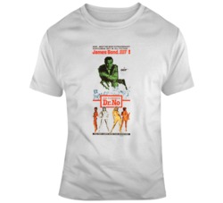 Retro Movie James Bond Dr No Movie Poster Fan T Shirt