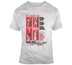 Retro Movie James Bond From Russia With Love Movie Poster Fan T Shirt