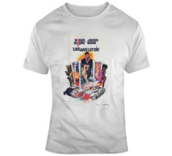 Retro Movie James Bond Live and Let Die  Movie Poster Fan T Shirt