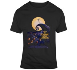 The Nightmare Before Christmas  Movie Poster Fan T Shirt