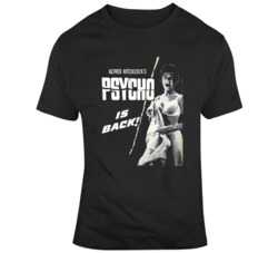 Retro Horror Psycho Alfred Hitchcock Movie Poster Fan   T Shirt